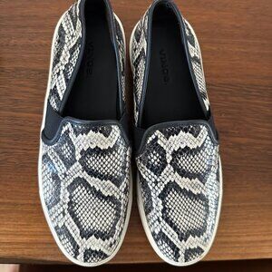 Vince Size 7.5 Blair Snakeskin Platform Leather Sneaker Shoes Slip On Womens